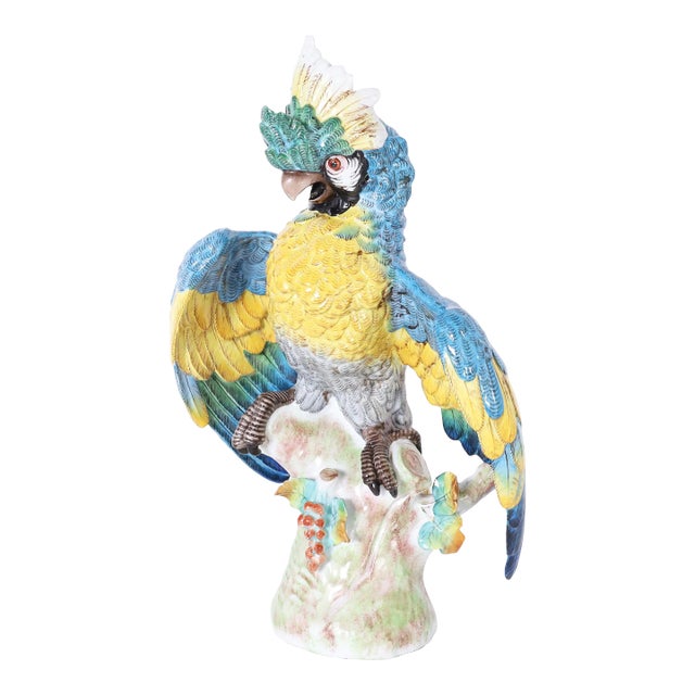 German Porcelain Parrot For Sale