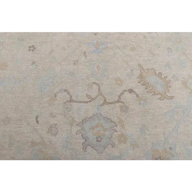 Modern Handknotted Oushak Rug in Muted Grey, Taupe & Camel, 12' x 15' For Sale - Image 4 of 6