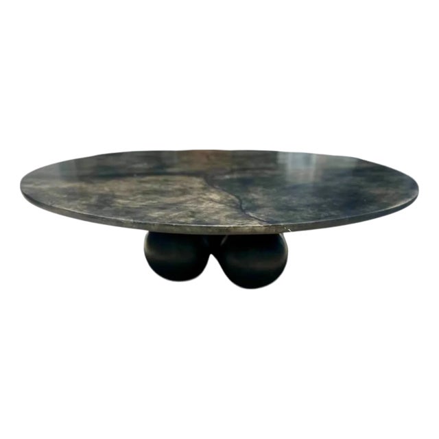 Modern Scala Luxury Polished Parchment Cocktail Table - The Sphere For Sale