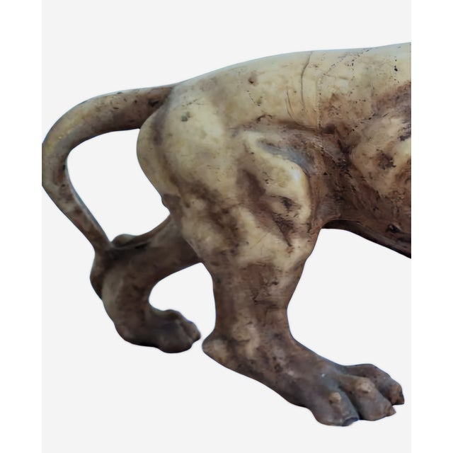 Early 19th Century Early 19th Century Antique Albaster Lions Statue For Sale - Image 5 of 6