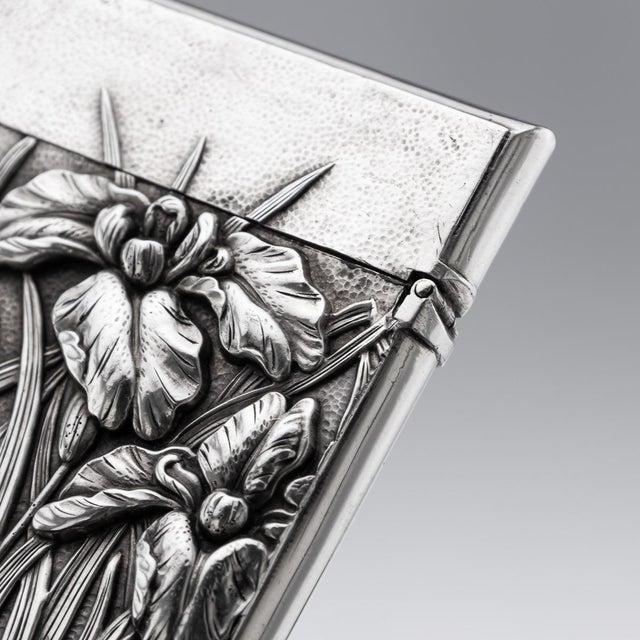 Antique 20th Century Japanese Meiji Silver Card Case, 1900s For Sale - Image 4 of 16