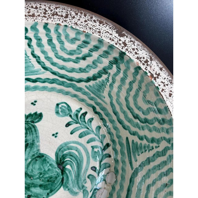 Large Spanish Fajalauza Ceramic Lebrillo Bowl For Sale - Image 3 of 9
