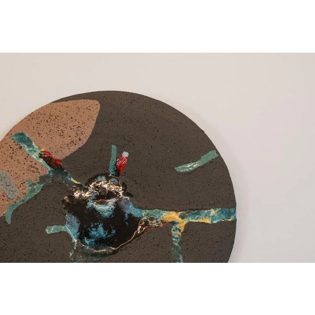 Decorative Dish in Polychromed Ceramic For Sale - Image 3 of 5