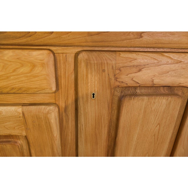 Large Elm 4-Door Sideboard, 1980s For Sale - Image 6 of 15