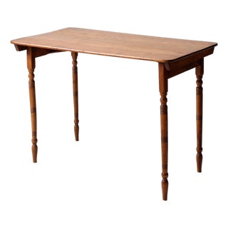 Antique Folding Sewing Table With Measuring Rule For Sale