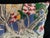 Vintage Handmade Wool Needlepoint Throw Pillow Jacobean Birds Flowers Sateen Back For Sale - Image 6 of 7
