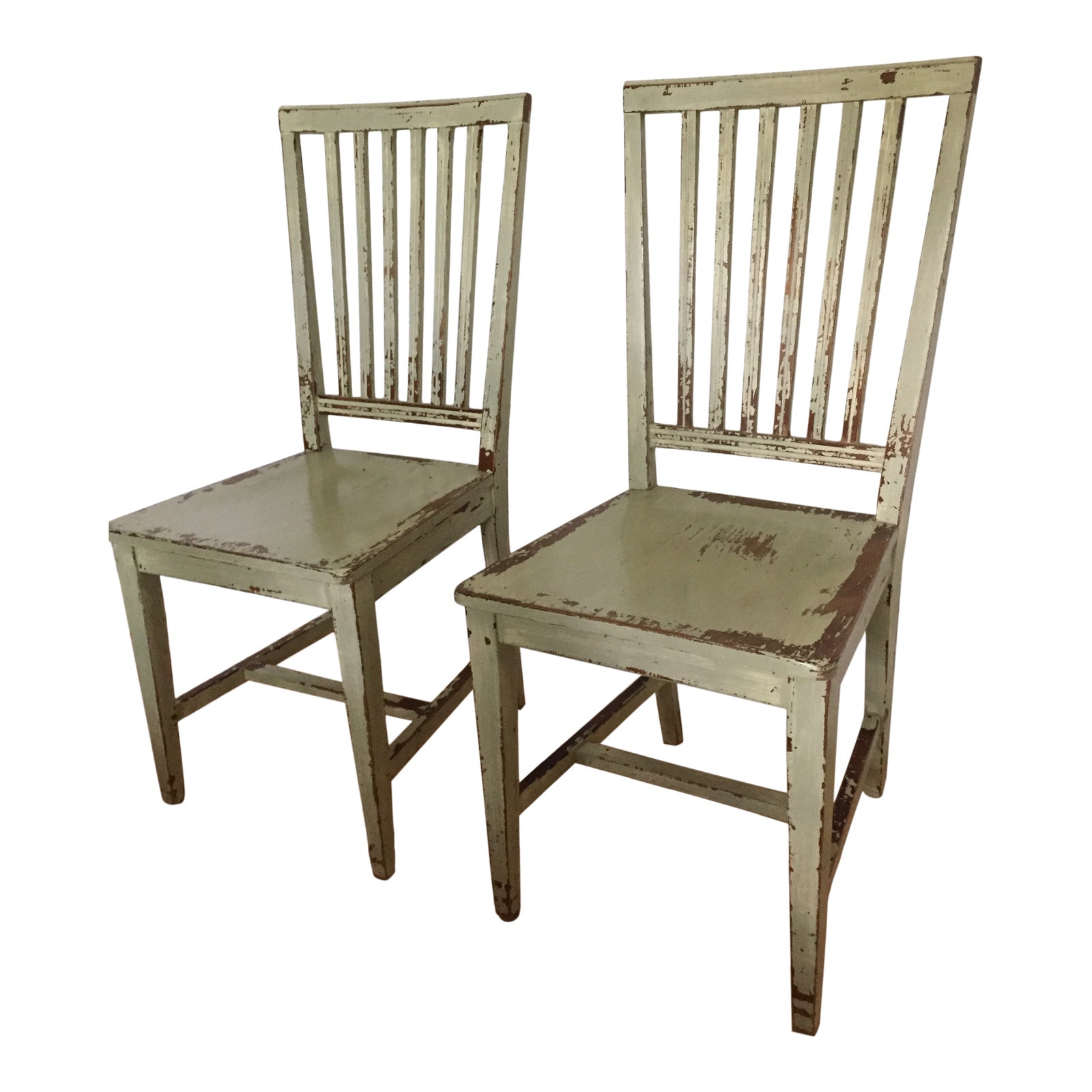 Modern Crate & Barrel ”Village” Green Dining Chairs a Pair Chairish