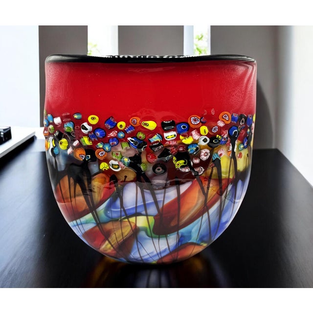 Glass Murano Murrina Vase, 1980s For Sale - Image 7 of 17