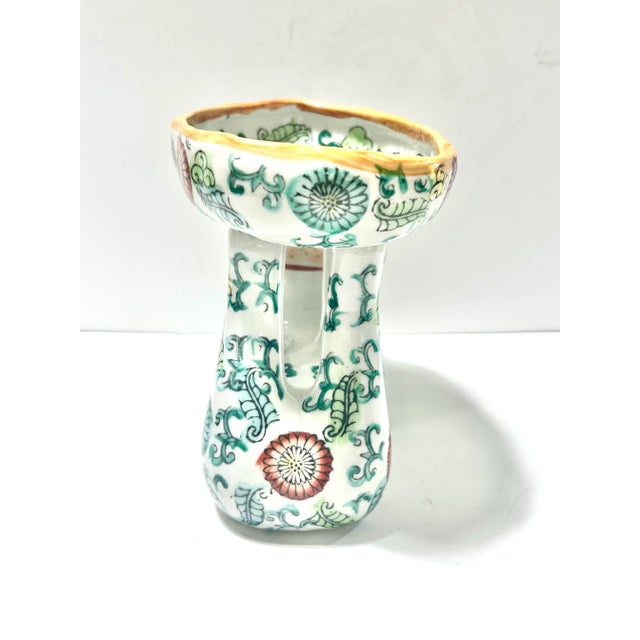 Chinoiserie Vintage Chinoiserie Monkey Soap Dish With Hand-Painted Floral Motif For Sale - Image 3 of 6