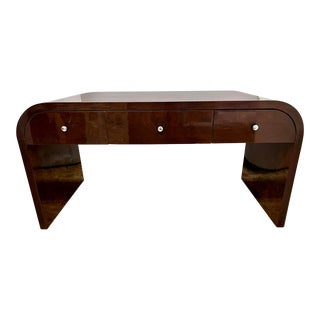 Art Deco 20th Century Lacquered Waterfall Desk For Sale