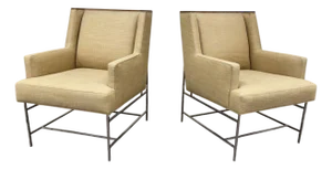Michael Weiss for Vanguard Mid-Century Style Club Chairs, a Pair