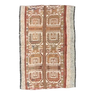 Small Vintage Pastel Kilim Rug - 3`1″ X 4`3″ For Sale