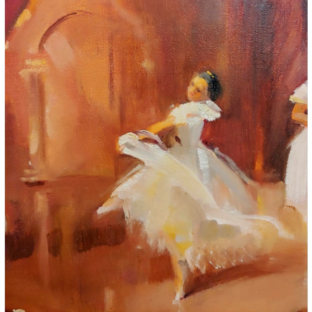Figurative Michele Stapley -Ballet Dancers on Stage -Oil Painting For Sale - Image 3 of 10