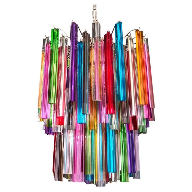 Italian Multicolored Prism Arlecchino Chandelier, Murano, 1970s For Sale - Image 14 of 18