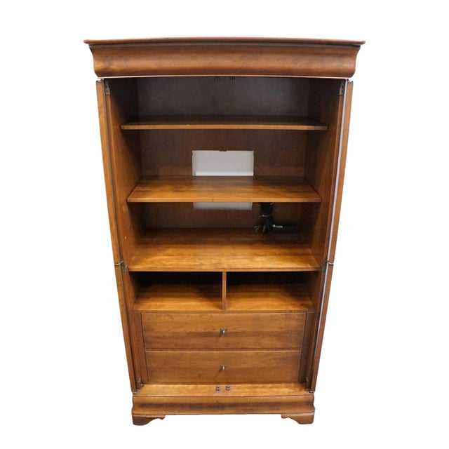 Late 20th Century Durham Furniture Chambord Collection Solid Cherry Contemporary Traditional Style 41" Armoire 975-160 For Sale - Image 5 of 14