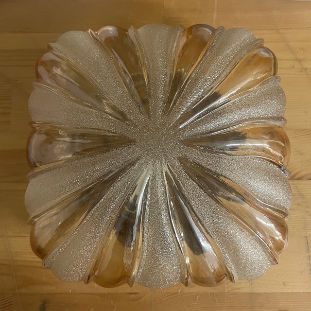 Beauty and pretty pair of murano glass flush mounts by wila leuchten. These fixtures were designed and manufactured during...