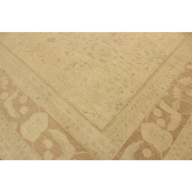 1990s Boho Chic Sun-Faded Ivory/Lt. Brown Hand-Knotted Rug - 11'10 X 14'5 For Sale - Image 4 of 8