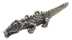 Vintage Italian Handmade Genuine Silver Alligator Figurine, 1970s
