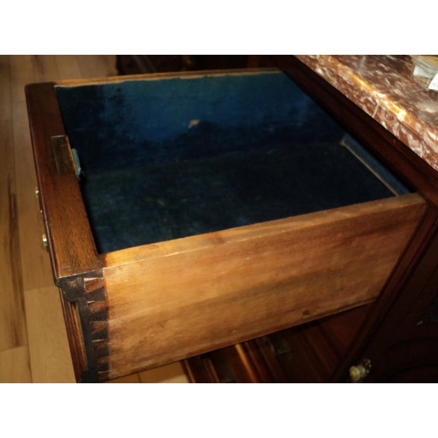 Late 19th Century Victorian Marble Top Cherry Buffet with Mirror For Sale - Image 9 of 12