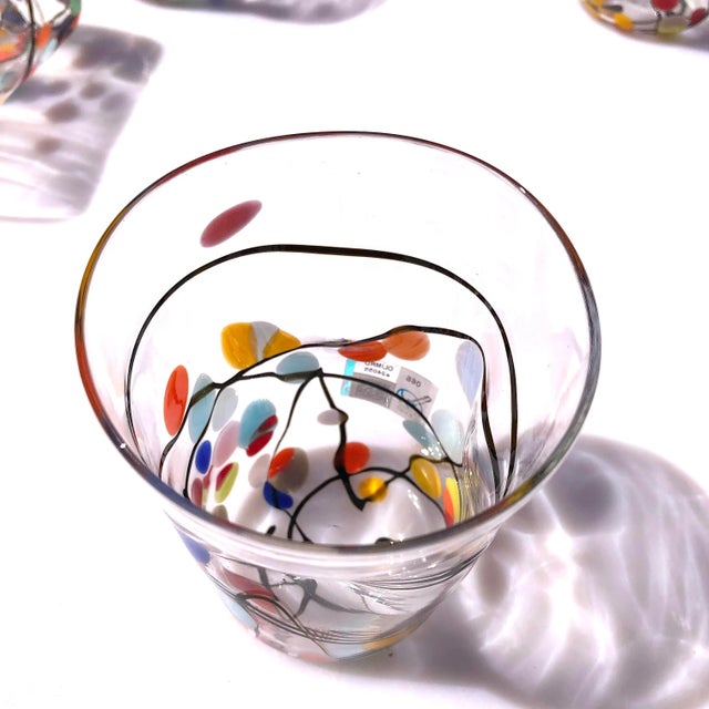 Murano Glasses in Crystal and Colored Spots from YourMurano, Set of 6 For Sale - Image 10 of 11