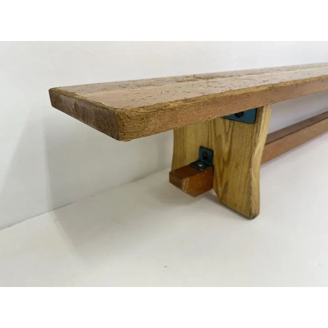 Vintage Wooden School Bench, 1970s For Sale - Image 6 of 8