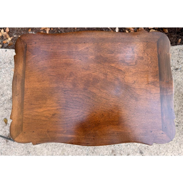 French Petite French Louis XV Walnut Side Table For Sale - Image 3 of 7