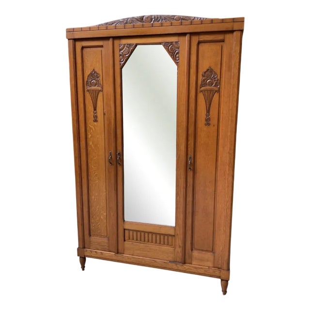Vintage Wardrobe in Oak, 1935 For Sale