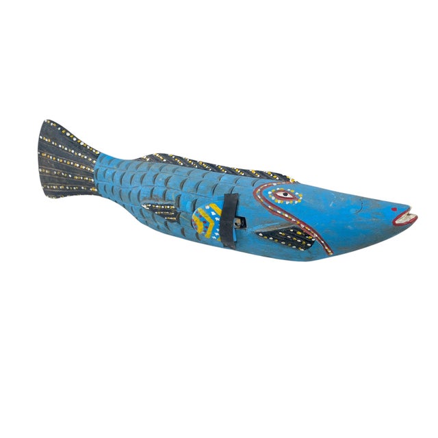 Wood Vintage African Wooden Fish Bozo Tribe Mali 22" For Sale - Image 7 of 7