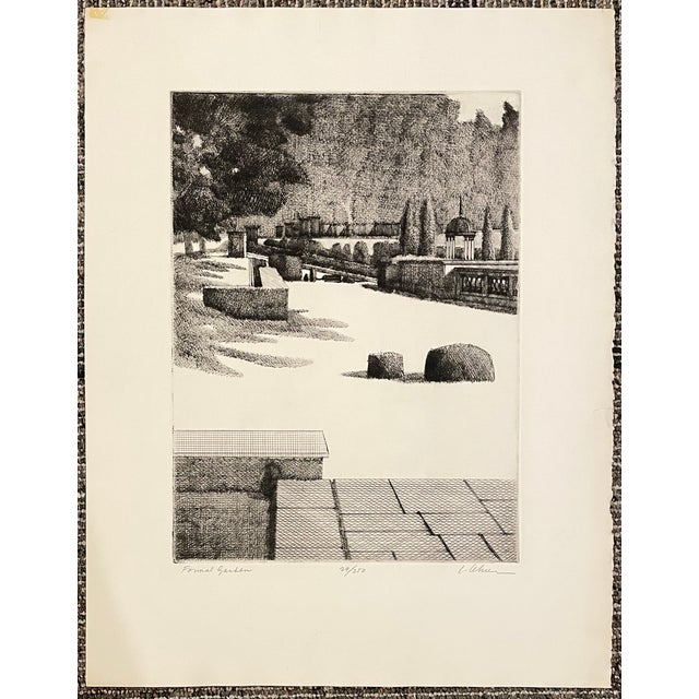 Leonard Lehrer (1935-2018) "Formal Garden" etching on paper, pencil signed and numbered 29 of 250. Published by Associated...