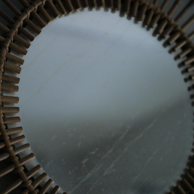 Vintage Italian Sun Mirror in Rattan, 1960s For Sale - Image 6 of 10