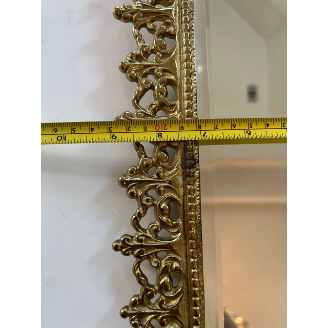 Vintage Pair Italian Bacchus Brass Mirror Wall Hanging Sconces Candleholders For Sale - Image 4 of 12