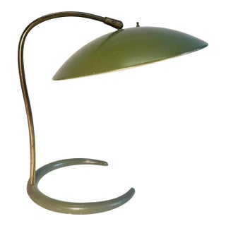 Mid 20th Century Mid Century Modern Green Enamel Desk Lamp For Sale