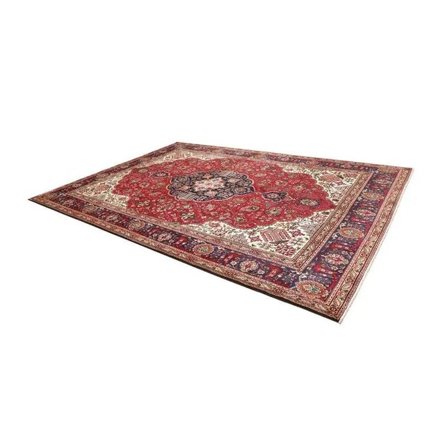 Middle Eastern Hand-Knotted Tabriz Rug For Sale - Image 3 of 11