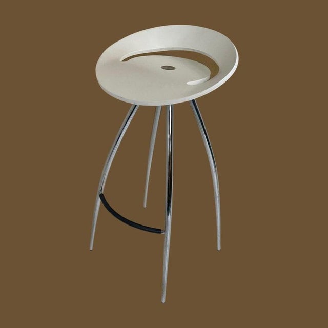Lyra Bar Stool with White Seat by Sigurdur Thorsteinsson for Design Group Italia / Magis For Sale - Image 6 of 6