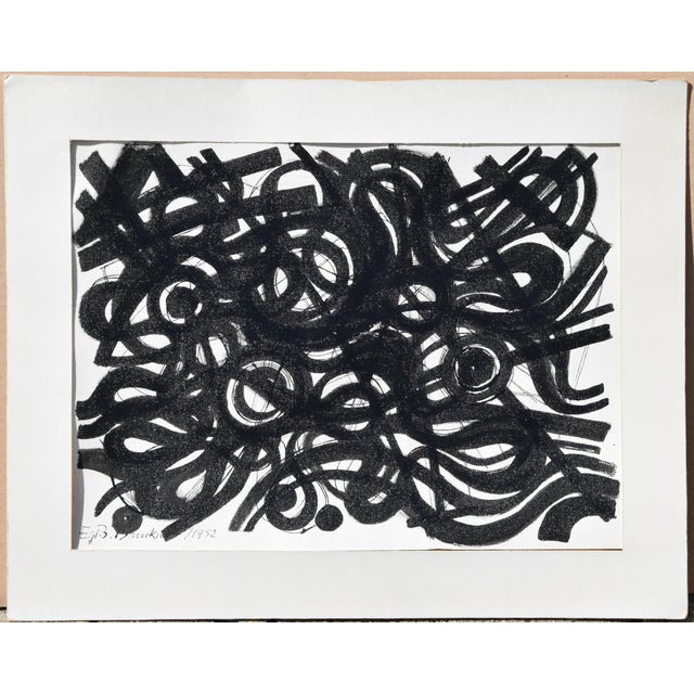 Contemporary Egbert Bruckner, Dense Abstraction, 1952, Ink For Sale - Image 3 of 12