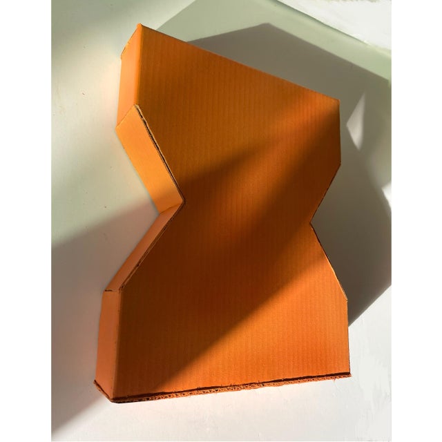 Contemporary Cardboard Sculpture in Muted Orange For Sale - Image 3 of 5