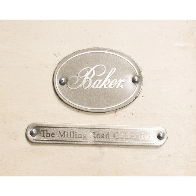 Pair of Baker Architectural Neoclassical Style Painted Library Bookcases For Sale - Image 9 of 12