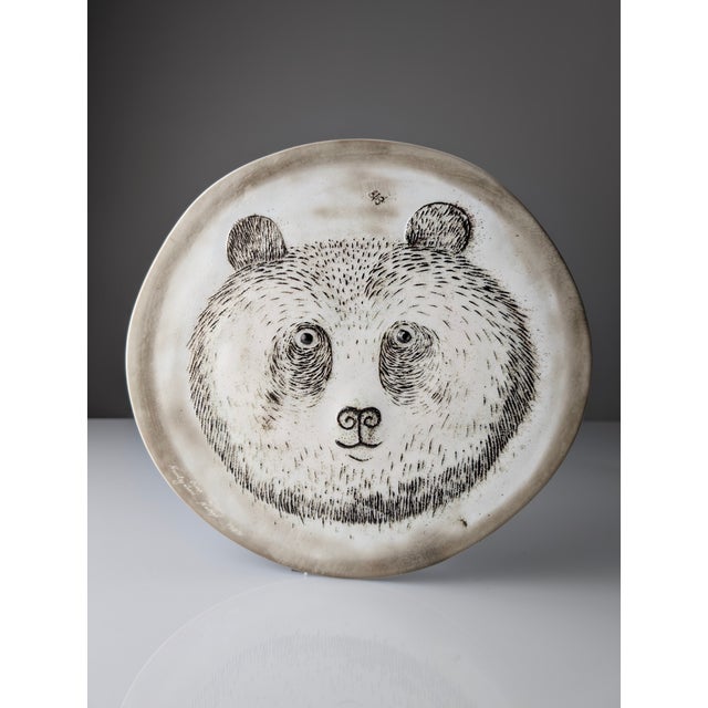 Gray Ceramic Plate by Oiva Toikka for Nuutajärvi, 1983 For Sale - Image 8 of 11