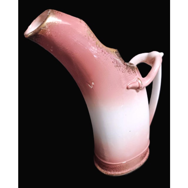 Fenton Brothers Antique Staffordshire Late Victorian Royal Fenton, Made in England. Soft Pink With Sponge Gilded Trim For Sale - Image 4 of 17