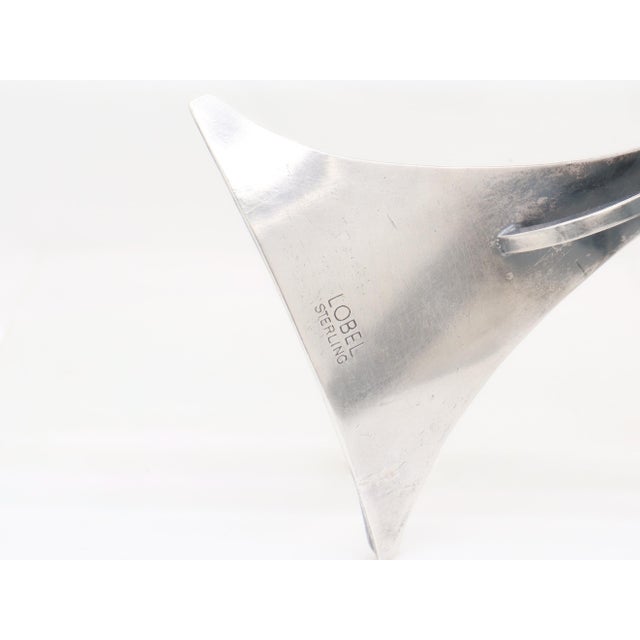 Vintage Mid-Century Modernist Paul Lobel Sterling Silver Abstract Trumpet Brooch For Sale - Image 14 of 14