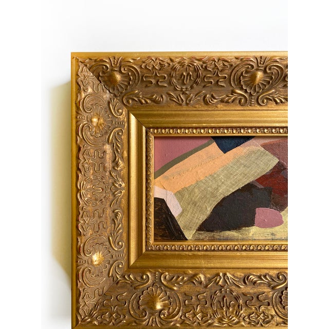 Abstract "Warm Geo" 2026 Mixed Media Painting by Jessalin Beutler With Vintage Frame For Sale - Image 3 of 4