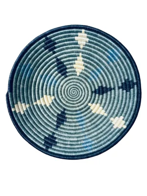 African Rwanda Woven Sweetgrass and Sisal Wall Hanging Basket