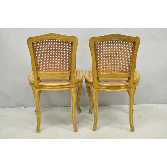 Vintage French Provincial Louis XV Style Cane Dining Side Chairs - Set of 6 For Sale - Image 16 of 18