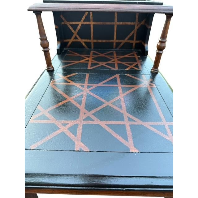 Vintage Custom Postmodern Geometric Accent Table With Plexiglass Display Shelf For Sale - Image 10 of 11