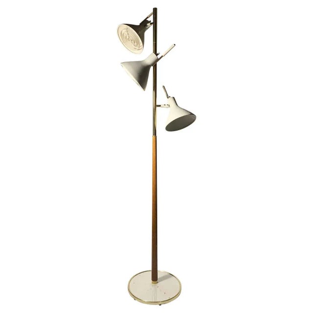 Brown Teak Floor Lamp Made in Sweden for Kovacs For Sale - Image 8 of 13