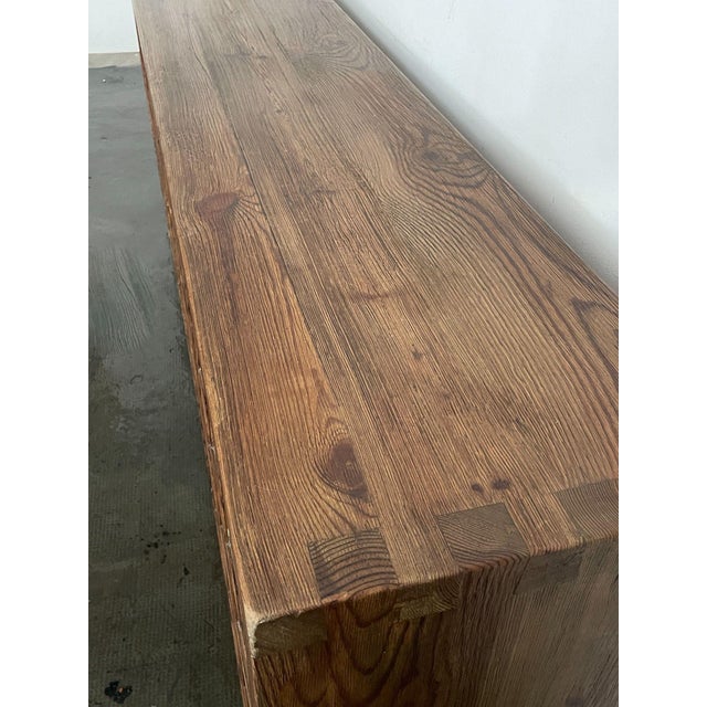 Spanish Solid Pine Brutalist Sideboard, Attributed to Biosca, 1950s For Sale - Image 4 of 5