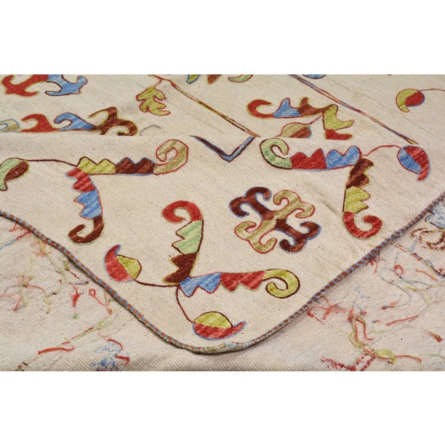 1960s 1960s Afghan Flatweave Hand Knotted Wool Rug, 6'6 X 9'3 For Sale - Image 5 of 5