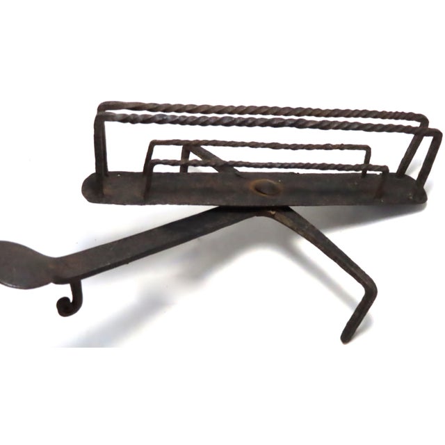 Early 19th Century American Wrought Iron Fireplace Hearth Bread Toaster