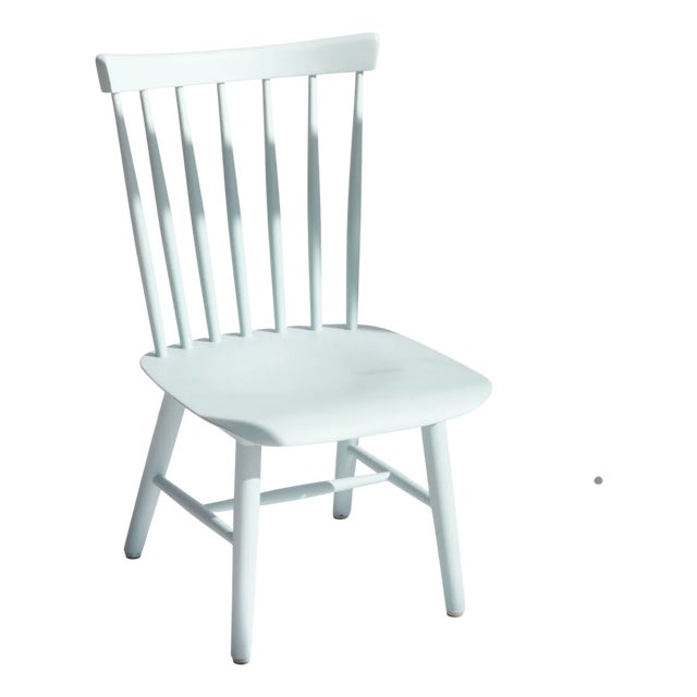 Mid-Century Modern Baby Blue Wooden Chair For Sale