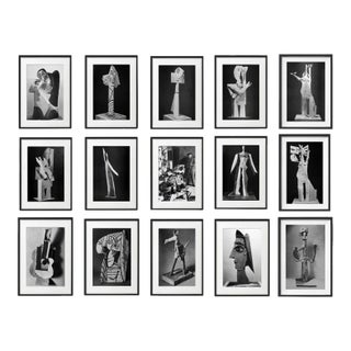 "Picasso's Sculptures" #2 Contemporary Black and White Gallery Wall of Photographs, Framed - Set of 15 For Sale